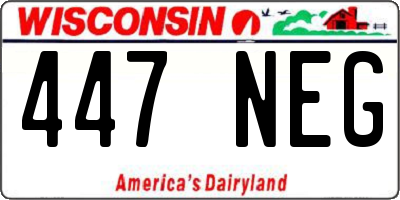 WI license plate 447NEG