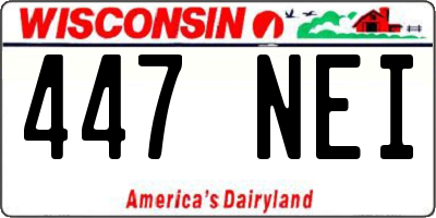 WI license plate 447NEI