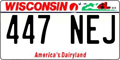WI license plate 447NEJ