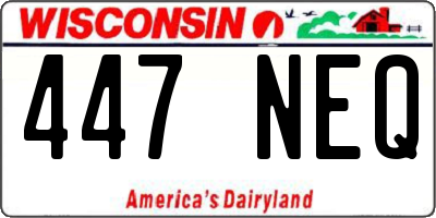 WI license plate 447NEQ