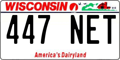 WI license plate 447NET