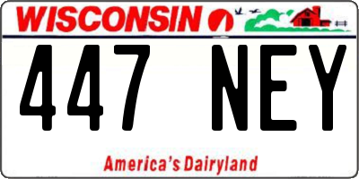WI license plate 447NEY