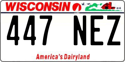 WI license plate 447NEZ
