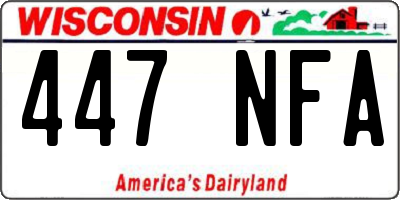 WI license plate 447NFA