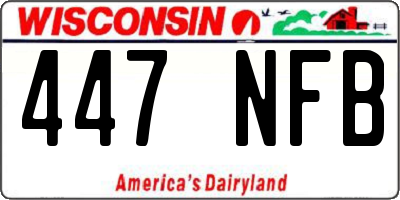 WI license plate 447NFB