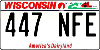 WI license plate 447NFE