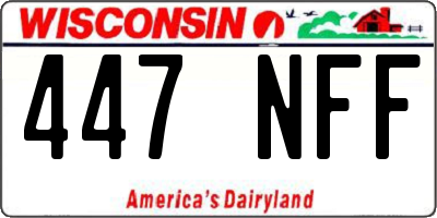 WI license plate 447NFF