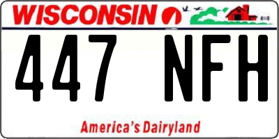 WI license plate 447NFH