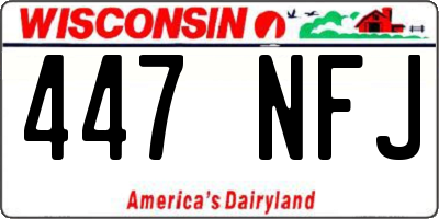 WI license plate 447NFJ
