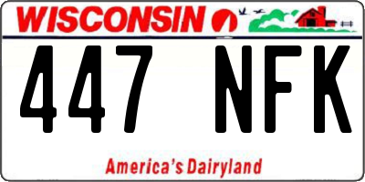 WI license plate 447NFK