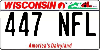 WI license plate 447NFL