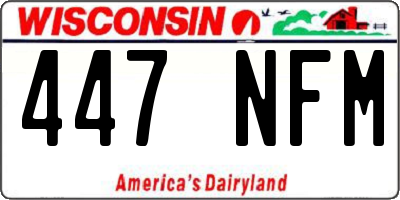 WI license plate 447NFM