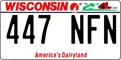 WI license plate 447NFN