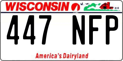 WI license plate 447NFP
