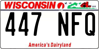 WI license plate 447NFQ