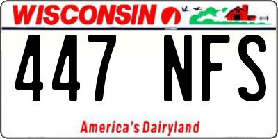 WI license plate 447NFS