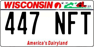 WI license plate 447NFT