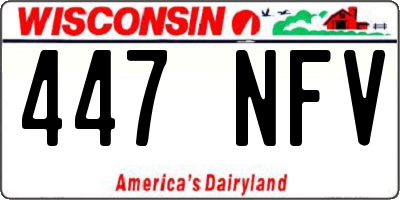 WI license plate 447NFV