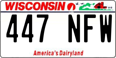 WI license plate 447NFW