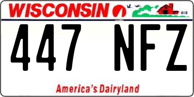 WI license plate 447NFZ