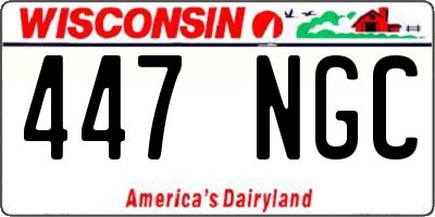 WI license plate 447NGC