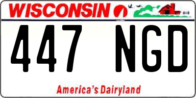 WI license plate 447NGD