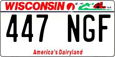 WI license plate 447NGF