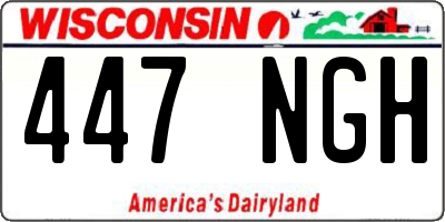 WI license plate 447NGH