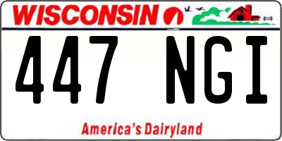 WI license plate 447NGI