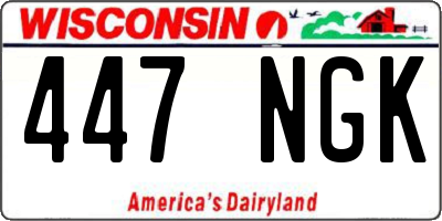 WI license plate 447NGK