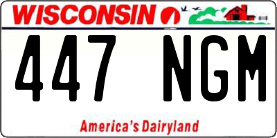 WI license plate 447NGM