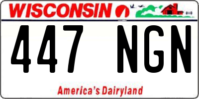 WI license plate 447NGN