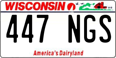 WI license plate 447NGS