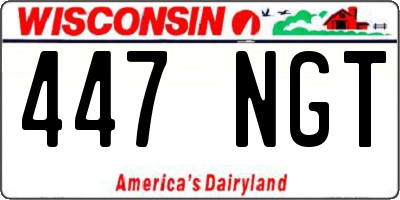 WI license plate 447NGT
