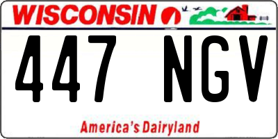 WI license plate 447NGV