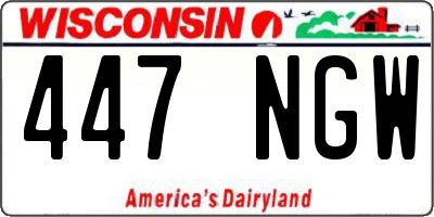 WI license plate 447NGW