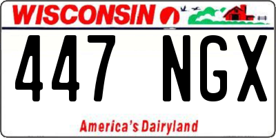 WI license plate 447NGX