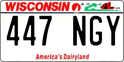 WI license plate 447NGY