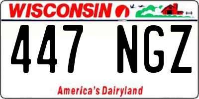 WI license plate 447NGZ