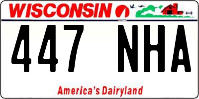 WI license plate 447NHA
