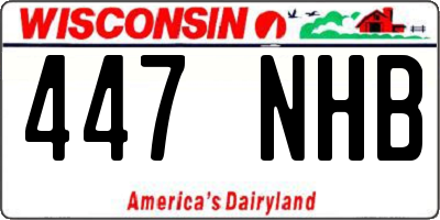 WI license plate 447NHB
