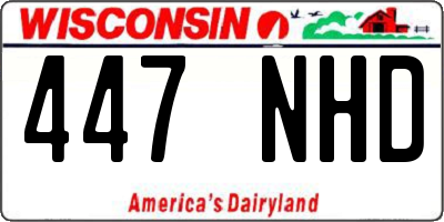 WI license plate 447NHD