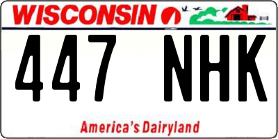 WI license plate 447NHK
