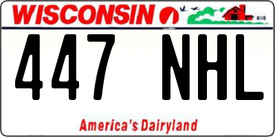 WI license plate 447NHL