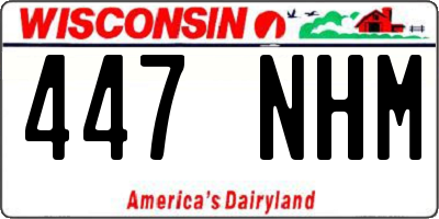 WI license plate 447NHM