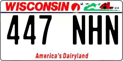 WI license plate 447NHN