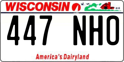 WI license plate 447NHO