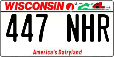 WI license plate 447NHR