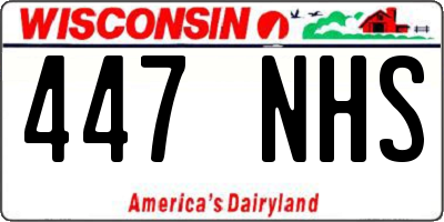 WI license plate 447NHS