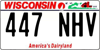 WI license plate 447NHV